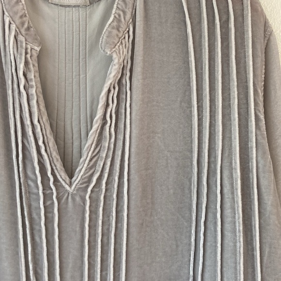 CP SHADES 🩶Silk & Rayon Silver Velvet Tunic Mini dress size Large made in USA - Picture 6 of 11